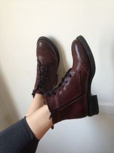 OXFORD BAYAN BOT BORDO DERİ 