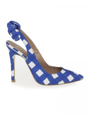 Miu Miu Ekose Mavi Stiletto