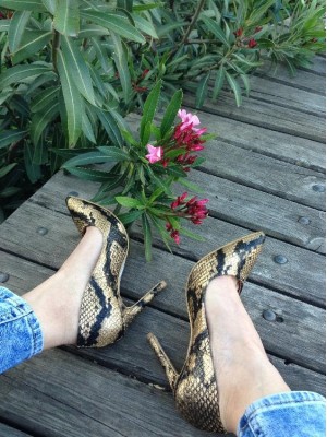 Yılan Derisi Dore Stiletto